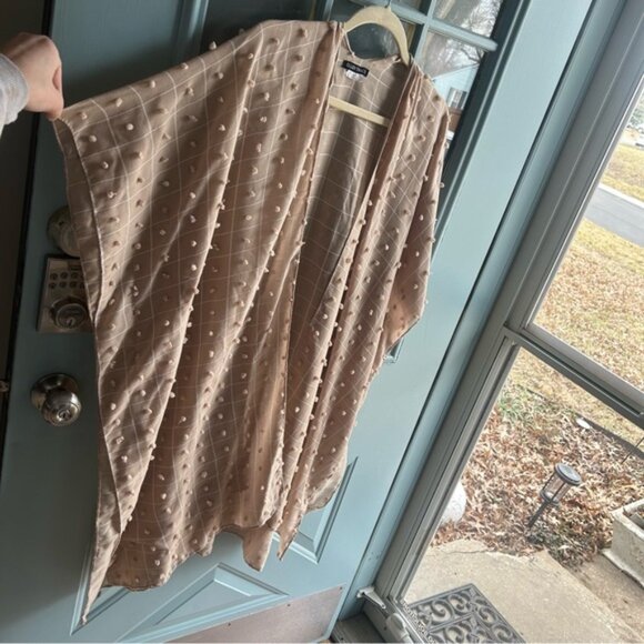 Ellen Tracy Beachy Boho Polka Dot Lightweight Coastal Swim Cover Up Resort Wear - Picture 2 of 7